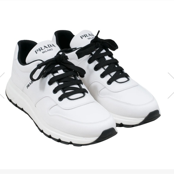 Prada Men's White and Black Sneakers WHITE PRAX 01 SNEAKERS - Picture 1 of 4